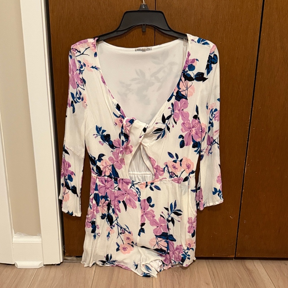 Floral Tie-Front Romper